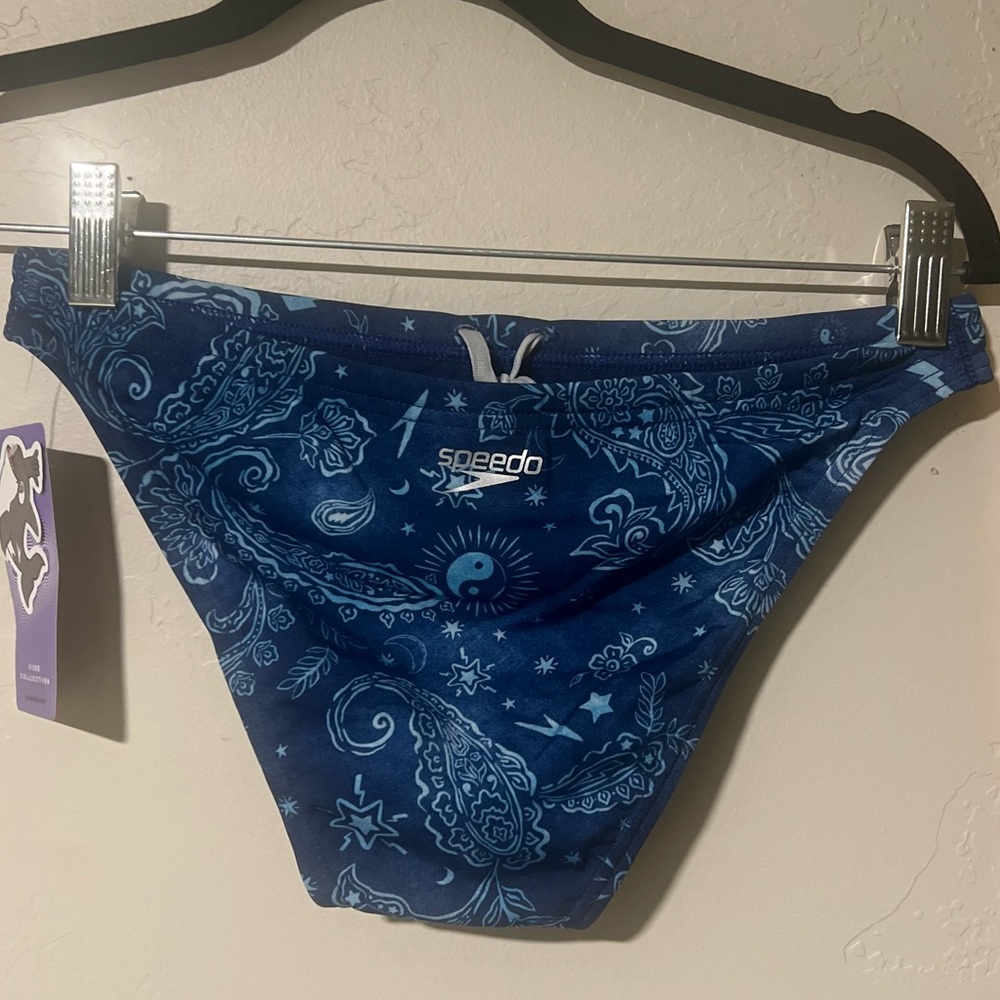 Speedo Printed Classic Bikini Bottom Booms & Bolts Blue Size Small NWT - Picture 4 of 10